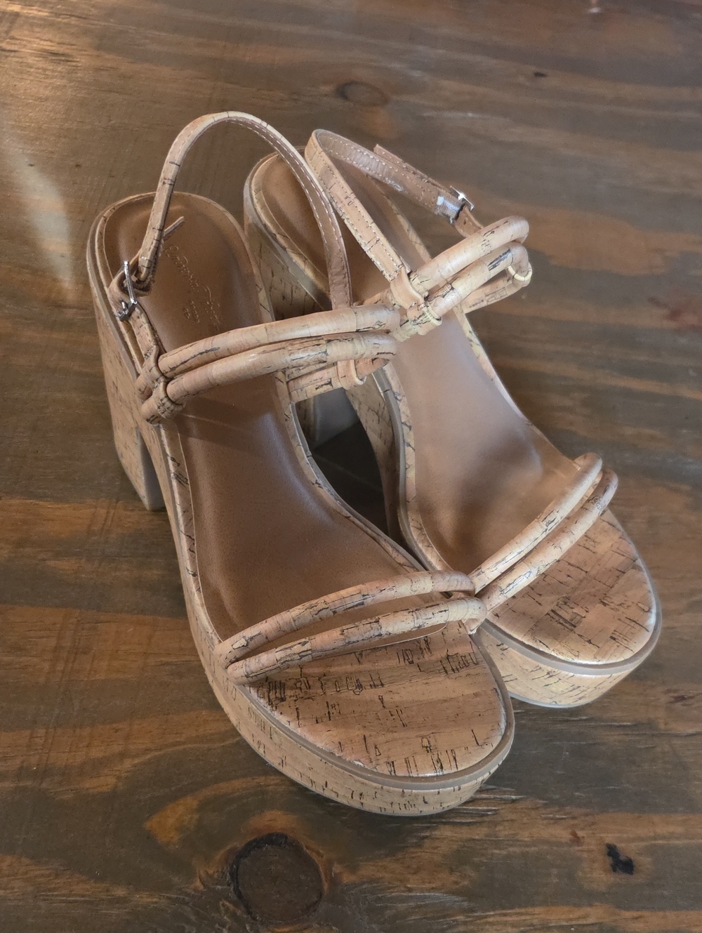 Universal Thread Cork Platform Slingback Sandal in Natural Tan